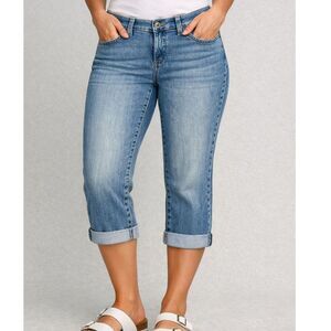 Lee Womens Capri Jeans Size 8 Mid Rise Regular Fit Flex Motion Denim